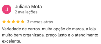 Avaliação de cliente no Google 5