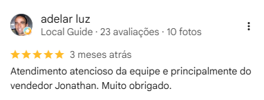 Avaliação de cliente no Google 3